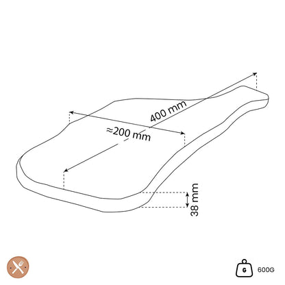 OVAL - Servierbrett aus reinem Olivenholz Rustique 45 - 20 cm