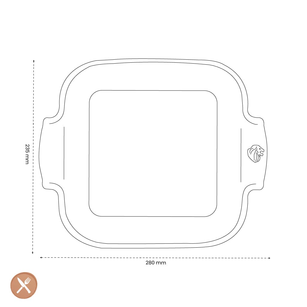 Peugeot - Appolia Ovenschaal Vierkant 28 cm Leisteen Ovenschaal Peugeot 