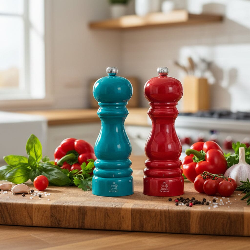 Peugeot - Coffret Moulin à Poivre et à Sel Paris 18 cm Bleu Pacifique et Rouge Passion