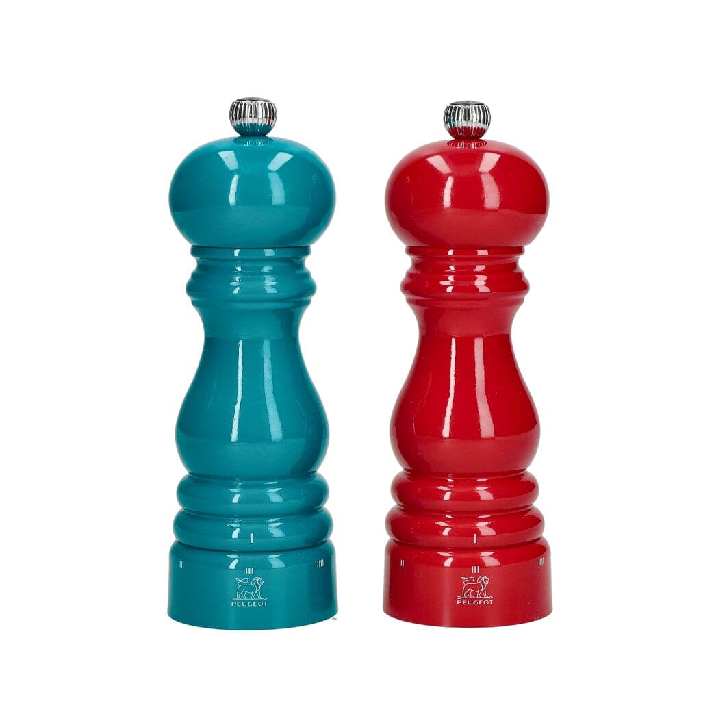 Peugeot - Coffret Moulin à Poivre et à Sel Paris 18 cm Bleu Pacifique et Rouge Passion