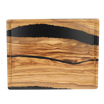 Shinrai Japan - Epoxy Onyx Snijplank Olijfhout - 40 x 30 x 3 cm Houten snijplank Shinrai Japan 