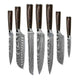 Shinrai Knives -  Damastdruck 7-teiliges Messerset