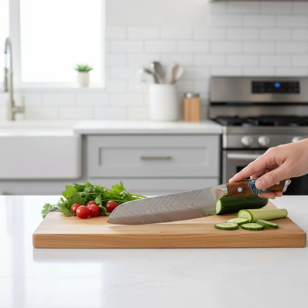 Shinrai Knives - Eclipse Series Damascus Santokumes 18 cm Santokumes Shinrai Knives 