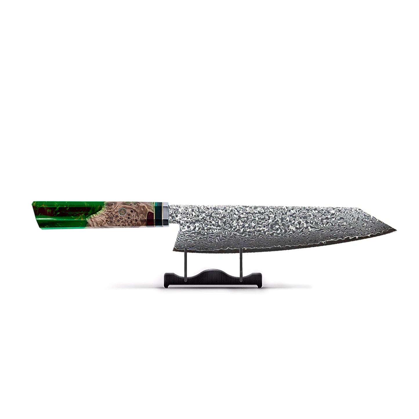 Shinrai Knives - Emerald Octagon Damascus Kiritsuke 23 cm - Special Edition Kiritsukemes Shinrai Knives 