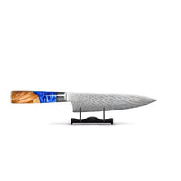 Couteaux Shinrai - Coffret Méga Époxy Saphir - Ensemble complet de couteaux avec bloc, planche à découper et pierre à aiguiser 