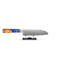 Couteaux Shinrai - Coffret Méga Époxy Saphir - Ensemble complet de couteaux avec bloc, planche à découper et pierre à aiguiser 