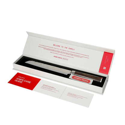 Shinrai Knives - Hammered Damask BR 2-teiliges Messerset - Kochmesser + Brotmesser