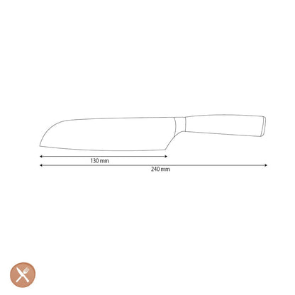 Couteaux Shinrai - Couteau Santoku martelé en acier inoxydable 13 cm