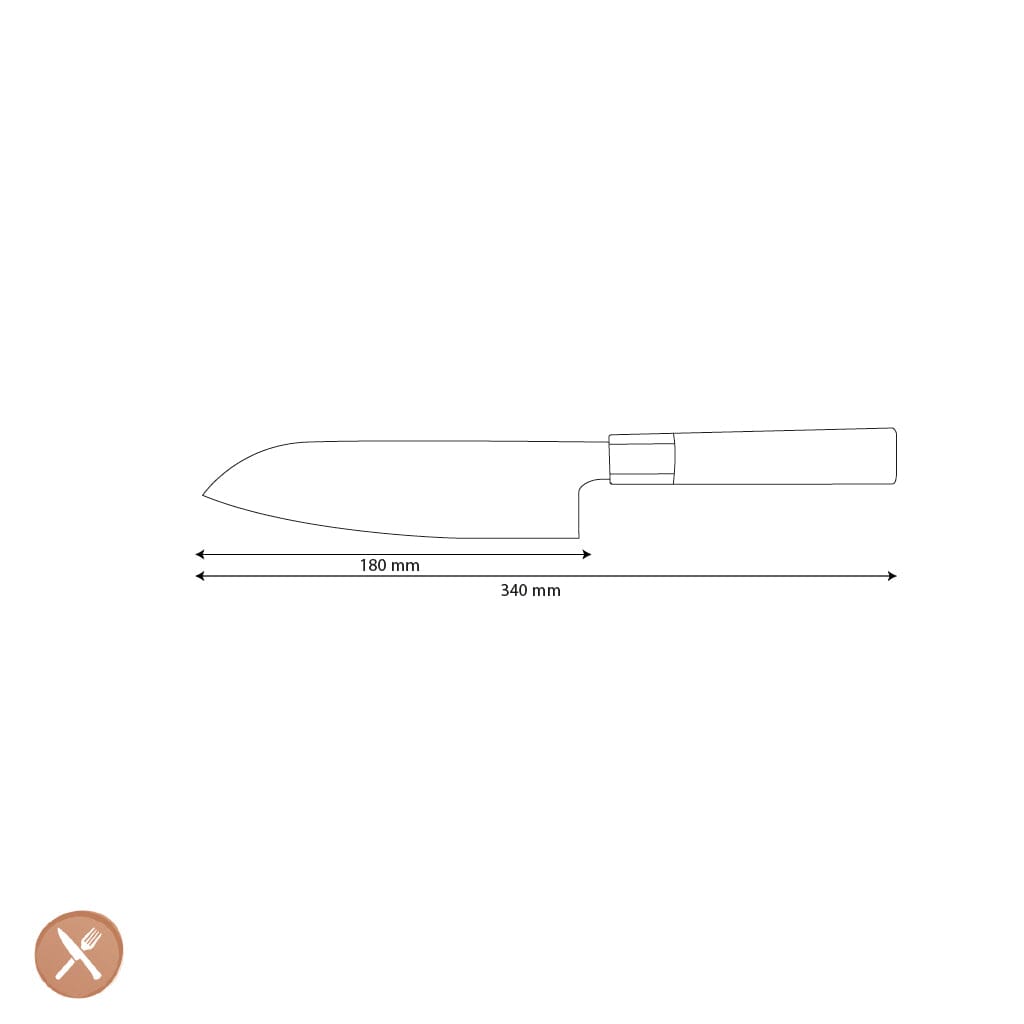 Couteaux Shinrai - Couteau Santoku Kurayami Damas 18 cm Couteau Santoku Couteaux Shinrai