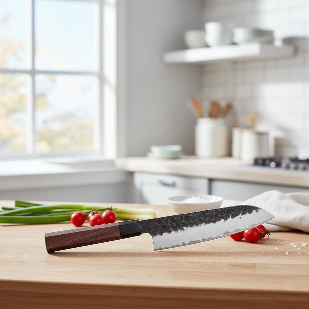 Couteaux Shinrai - Couteau Santoku Kurayami Damas 18 cm Couteau Santoku Couteaux Shinrai