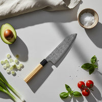 Couteaux Shinrai - Couteau Santoku Takumi Kaza Damas Couteau Santoku 18 cm Couteaux Shinrai