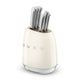 SMEG - Messerblock mit 6 Messern Creme