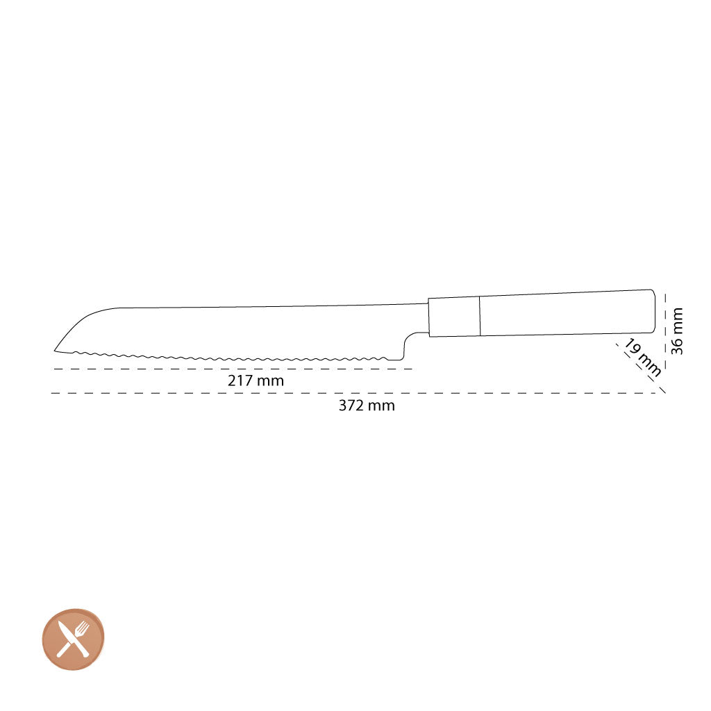 Shinrai Japan - Kurayami Damast Brotmesser 20 cm