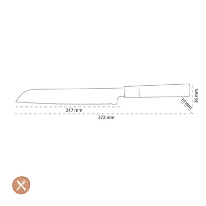 Shinrai Japan - Kurayami Damast Brotmesser 20 cm