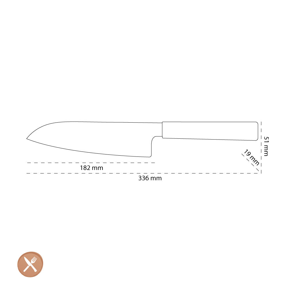 Shinrai Japon - Couteau Santoku Takumi Kaza Damas 18 cm