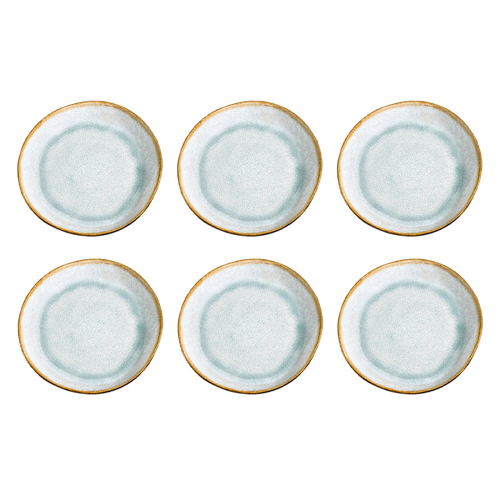 Médard de Noblat - Assiette à dessert Shadow Aqua 20,5 cm (lot de 6)