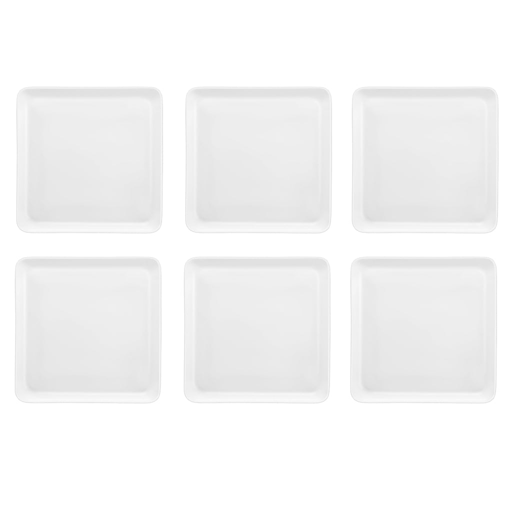 Médard de Noblat - Assiette plate carrée Yaka blanche 25,5x25,5 cm (lot de 6)