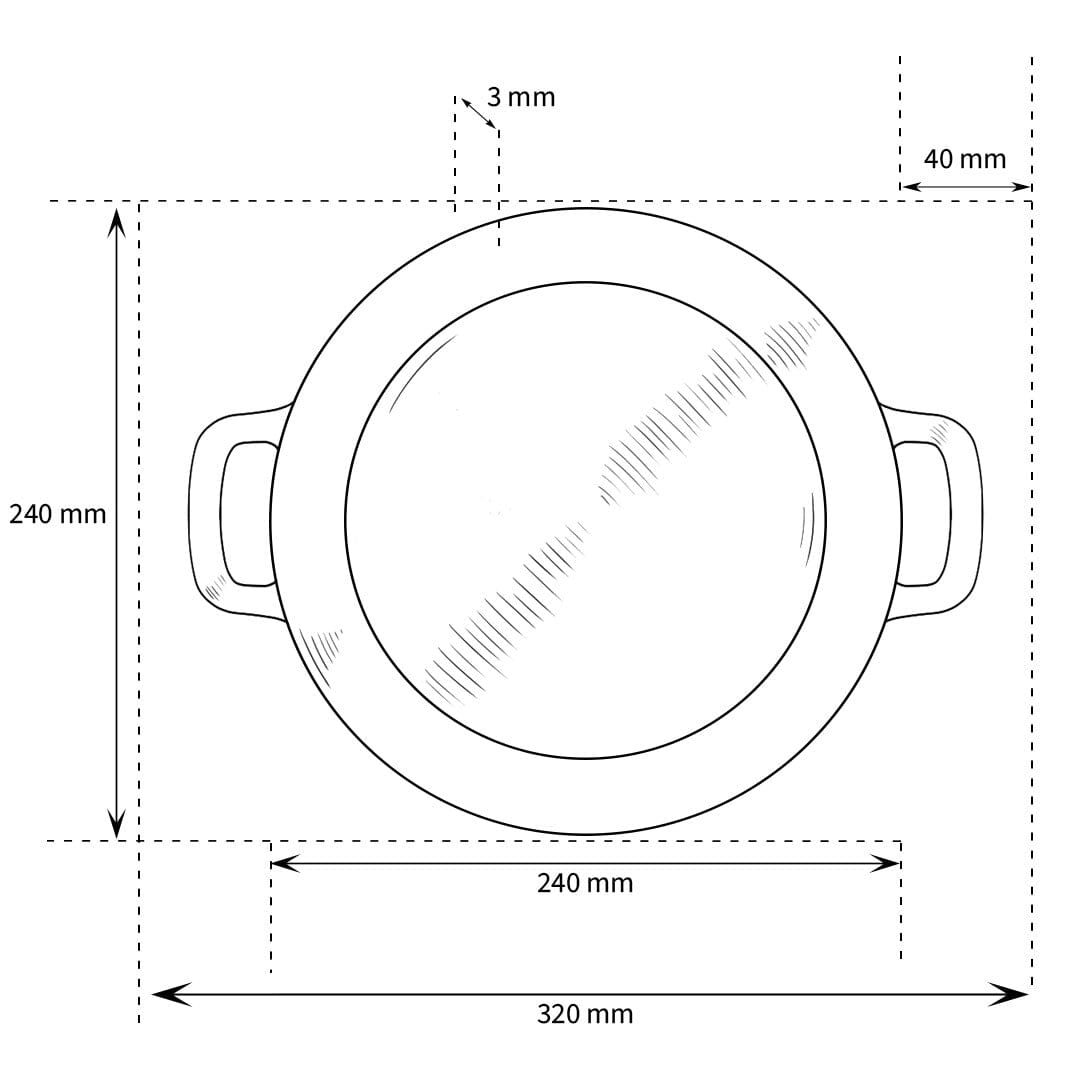 COMBEKK - Sous-Chef Braadpan 24CM - Zwart Braadpan Combekk 