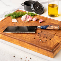 Epoxy Sapphire Damascus Nakiri 19 cm Shinrai Japan 