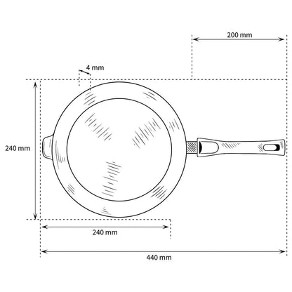 Eurolux - Hapjespan met afneembare steel 24 x 7 cm Hapjespan Eurolux 