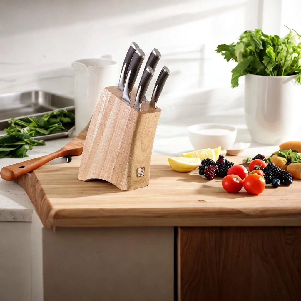 Richardson Sheffield - KYU 5 pc knife block - wood Messenset met blok Richardson Sheffield 